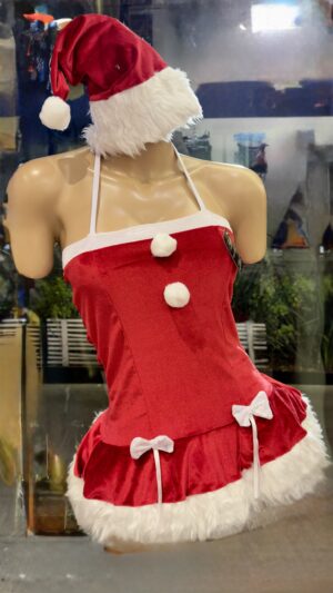 Vestido Navideño con Crinolina y Gorro - Navidad 2025